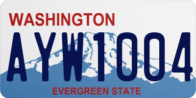 WA license plate AYW1004