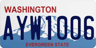 WA license plate AYW1006