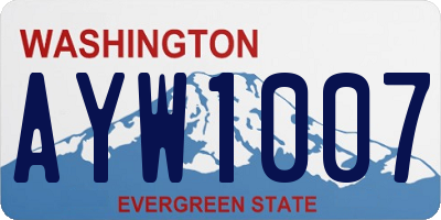 WA license plate AYW1007