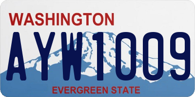 WA license plate AYW1009