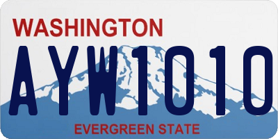 WA license plate AYW1010