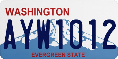 WA license plate AYW1012