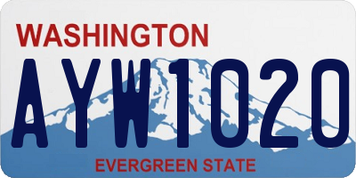 WA license plate AYW1020