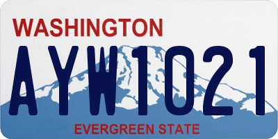 WA license plate AYW1021