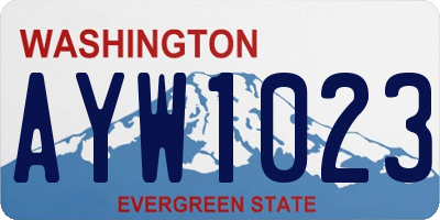 WA license plate AYW1023