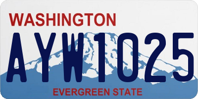 WA license plate AYW1025