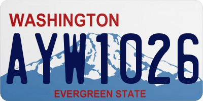 WA license plate AYW1026