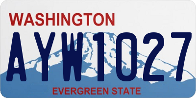 WA license plate AYW1027