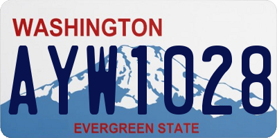 WA license plate AYW1028