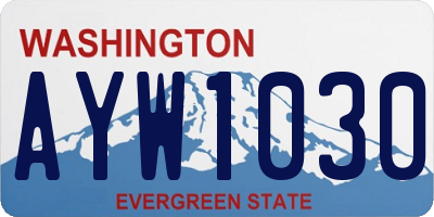 WA license plate AYW1030