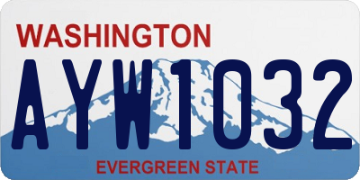 WA license plate AYW1032