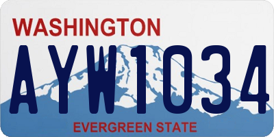 WA license plate AYW1034