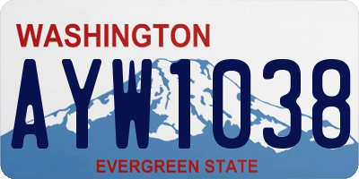 WA license plate AYW1038