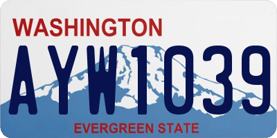 WA license plate AYW1039