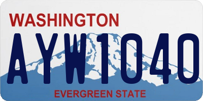 WA license plate AYW1040