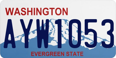 WA license plate AYW1053