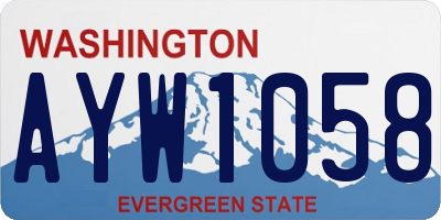 WA license plate AYW1058