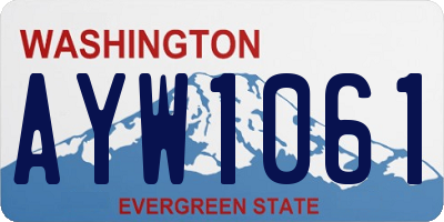 WA license plate AYW1061