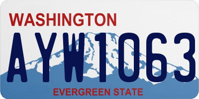 WA license plate AYW1063