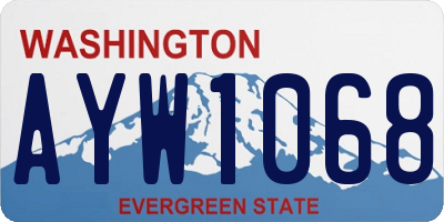 WA license plate AYW1068