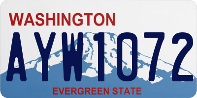 WA license plate AYW1072