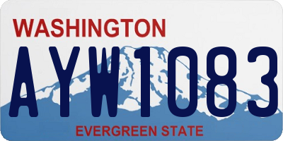 WA license plate AYW1083