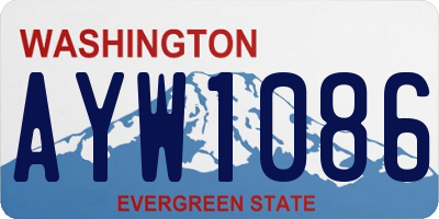 WA license plate AYW1086