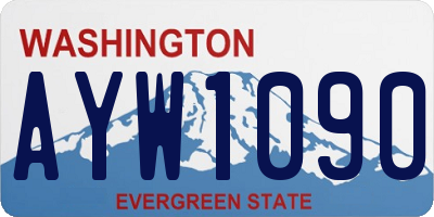 WA license plate AYW1090