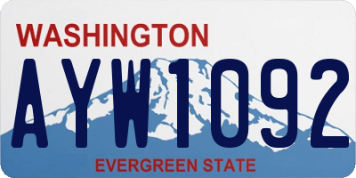 WA license plate AYW1092