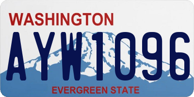 WA license plate AYW1096