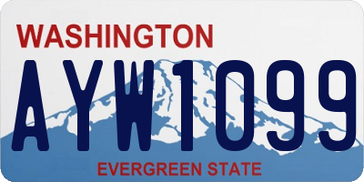 WA license plate AYW1099