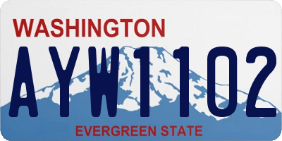 WA license plate AYW1102