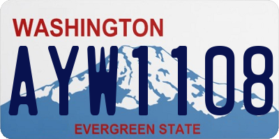 WA license plate AYW1108