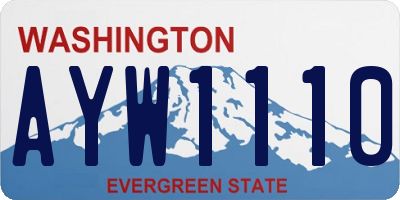 WA license plate AYW1110