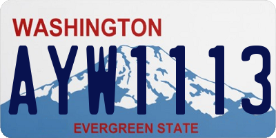 WA license plate AYW1113