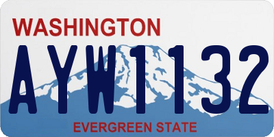 WA license plate AYW1132