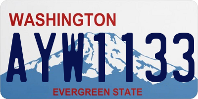 WA license plate AYW1133