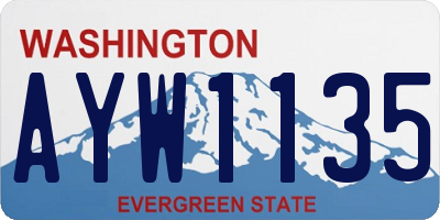 WA license plate AYW1135