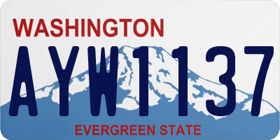 WA license plate AYW1137