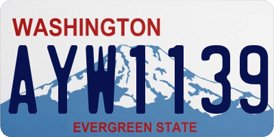 WA license plate AYW1139