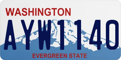 WA license plate AYW1140