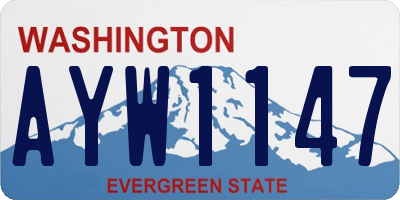 WA license plate AYW1147