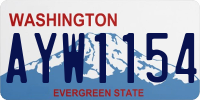 WA license plate AYW1154