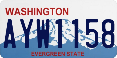 WA license plate AYW1158