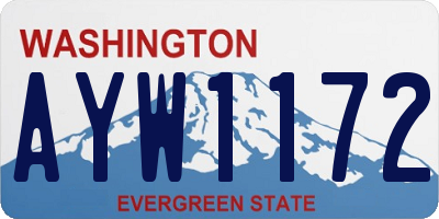 WA license plate AYW1172