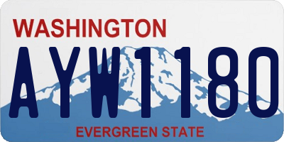 WA license plate AYW1180