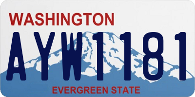 WA license plate AYW1181