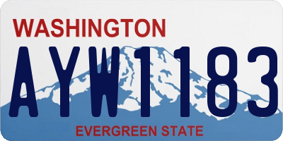 WA license plate AYW1183