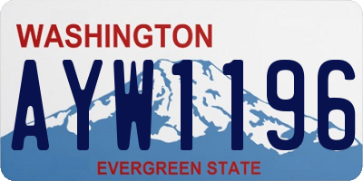 WA license plate AYW1196