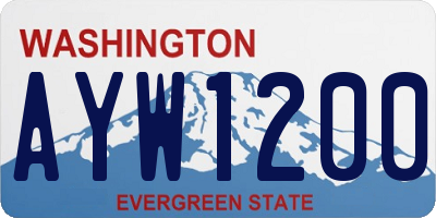 WA license plate AYW1200